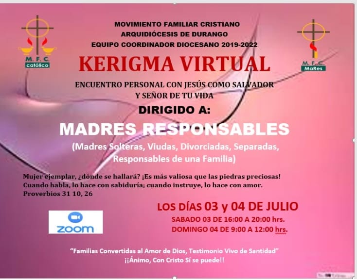 MOVIMIENTO DE FAMILIA INVITA A MADRES DE FAMILIA A ENCUENTRO  VIRTUAL
